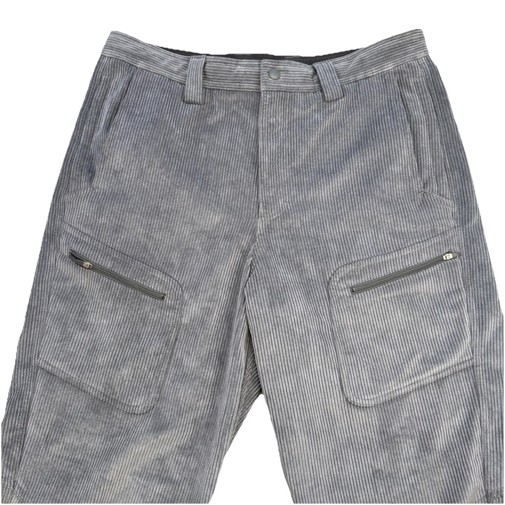 L.L. Bean Men's Gray Corduroy‎ Cargo Pants Loose Fit Baggy Zipper Pockets 35x30